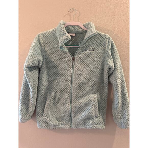 Columbia Girls Sportswear Company Mint Green Full Zip Fleece Jacket Sz XL 18/20 - Picture 1 of 7
